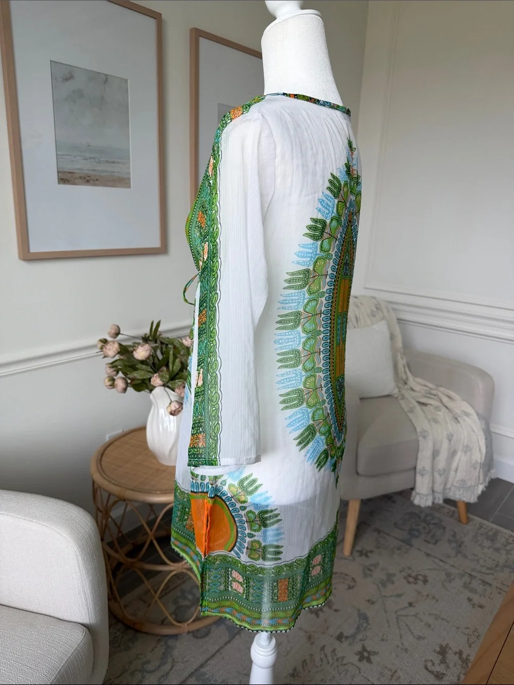 Vintage Y2K Pucci Color Resort Cover Up Dress Euro Summer Beachwear OS